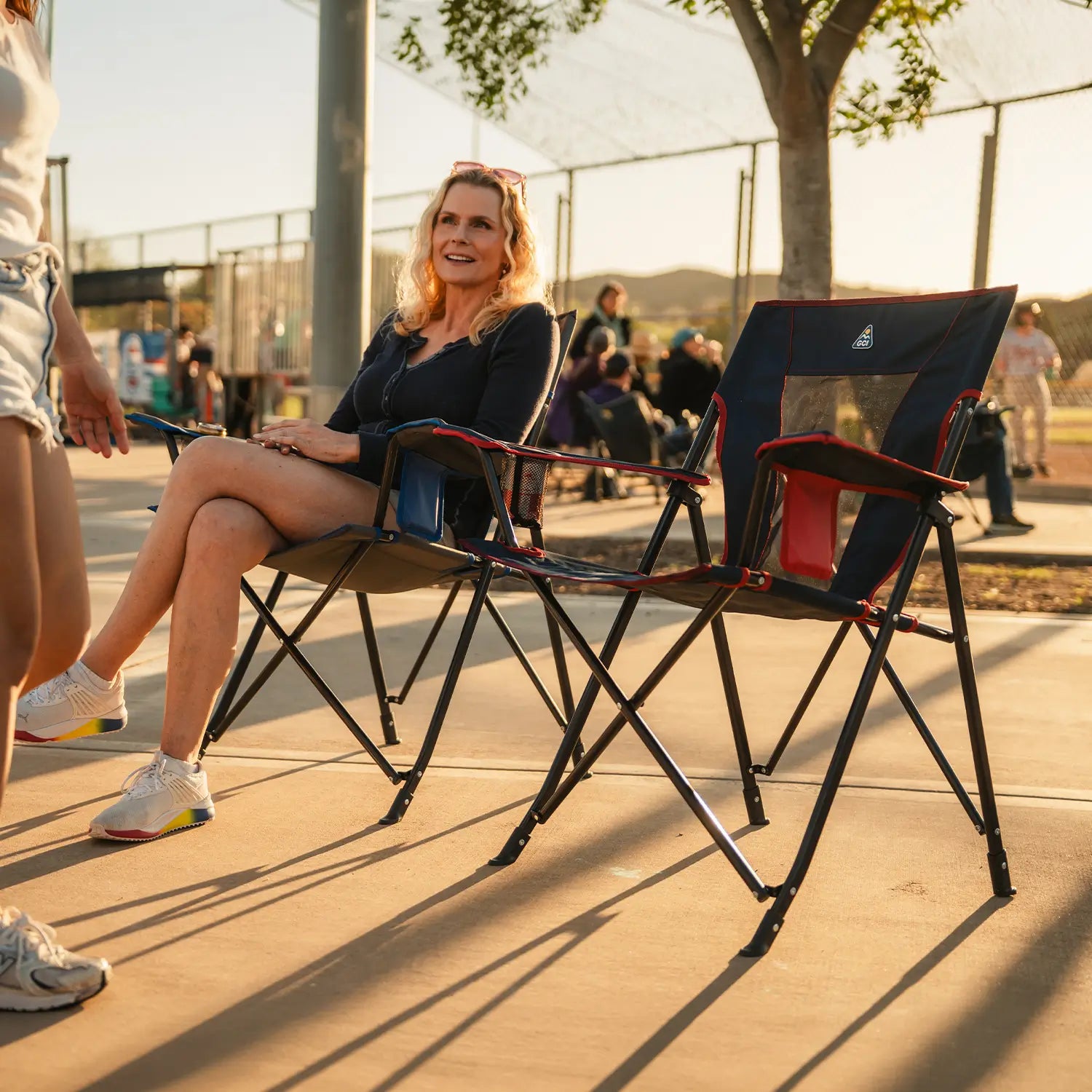 Lightweight Messenger Comfort Quad Chair - Choice 989 - Pico Compact Folding Camp Chair with Carry Bag Detail