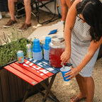 Multi-Functional Cook Compact Camp Table 20 - USA Anniversary Deluxe - Choice 757 - Slim-Fold Outdoor Cook Station with Storage Shelves Detail