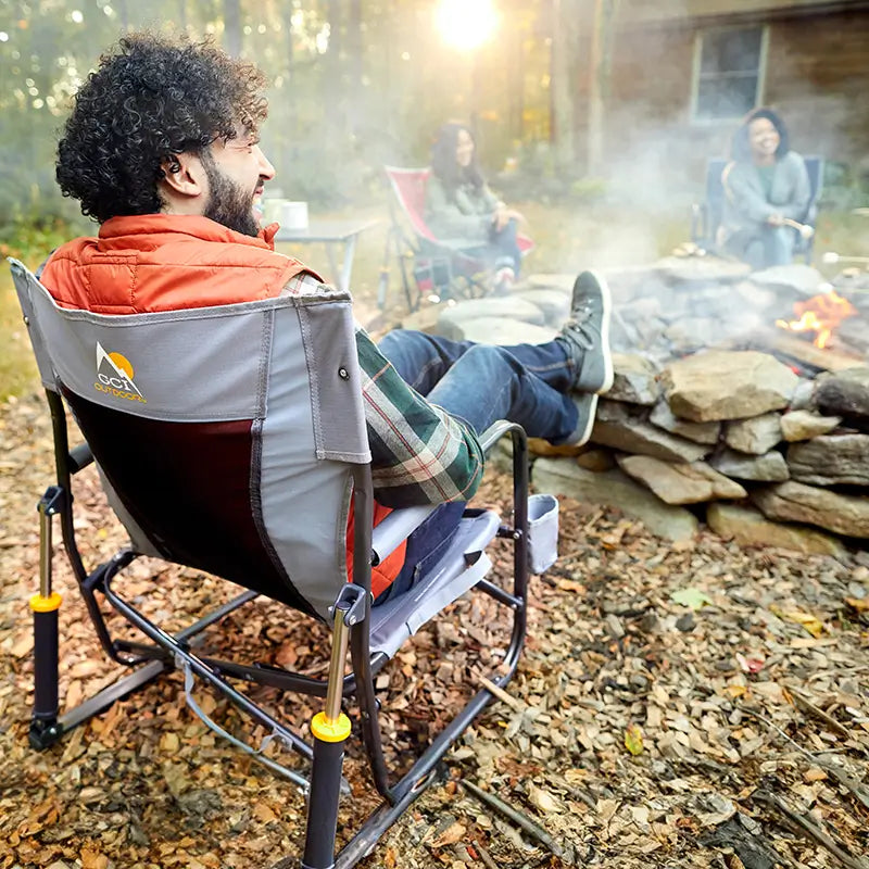 Premium All-Weather FirePit Rocker - Choice 737 - RoadTrip Rocker Smooth Motion Camp Chair Detail