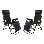 Low-Profile Freeform Zero Gravity Lounger Bundle - Choice 507 - Rust-Resistant Aluminum Sand-Friendly Lounge Chair - Black