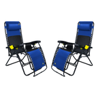 Low-Profile Freeform Zero Gravity Lounger Bundle - Choice 507 - Rust-Resistant Aluminum Sand-Friendly Lounge Chair - Royal Blue