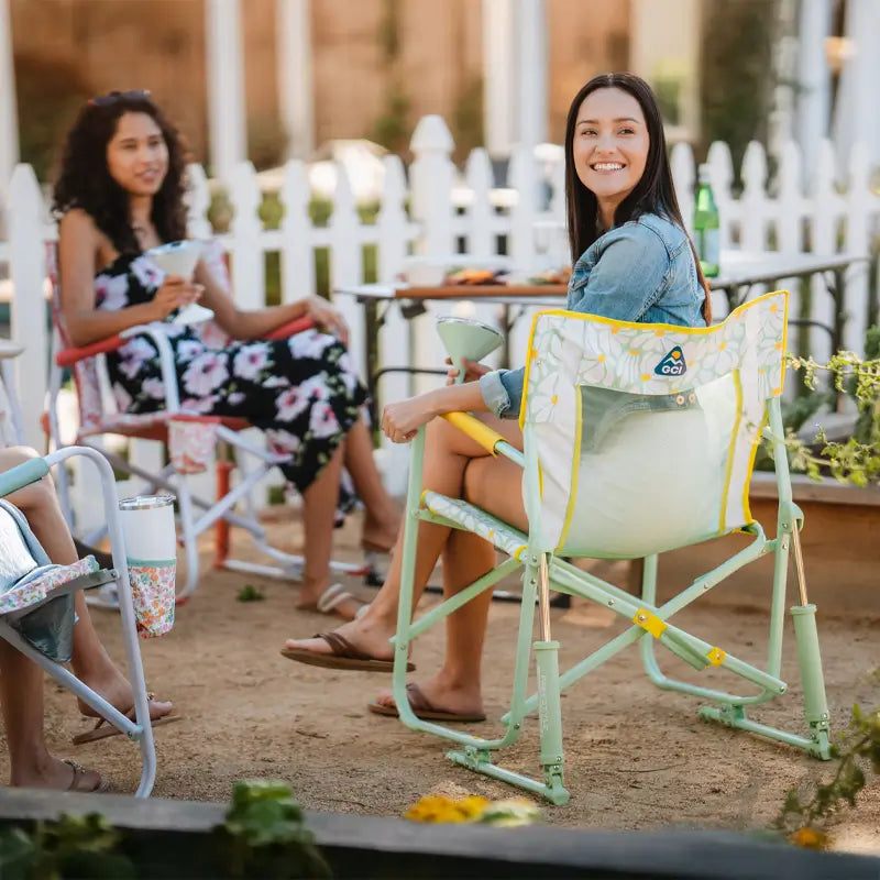 Luxury Camp Freestyle Rocker - Choice 711 - Heavy-Duty Kickback Rocker with Beverage Holder Detail