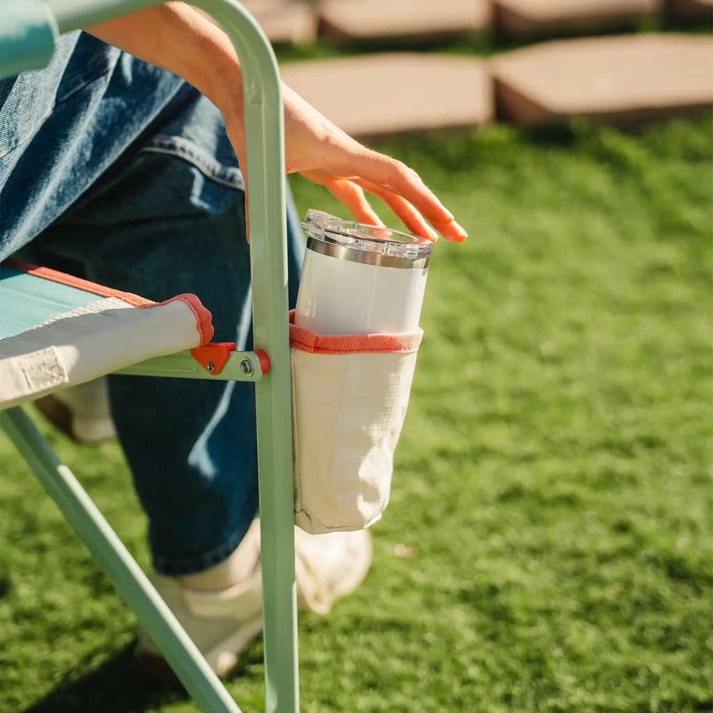 Luxury Camp Freestyle Rocker - Choice 711 - Heavy-Duty Kickback Rocker with Beverage Holder Detail