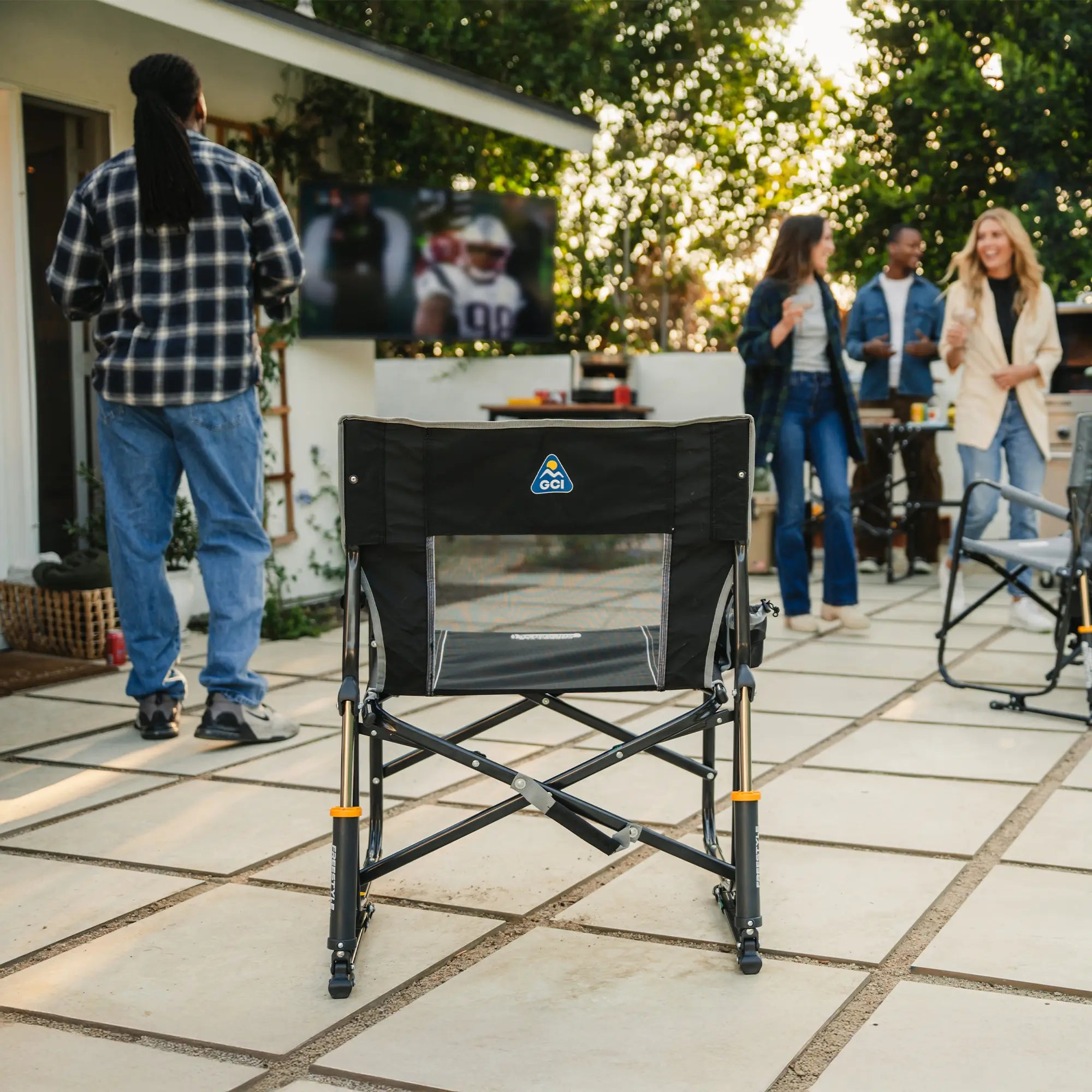 Luxury Camp Freestyle Rocker - Choice 711 - Heavy-Duty Kickback Rocker with Beverage Holder Detail