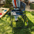 Luxury Camp Freestyle Rocker - Choice 711 - Heavy-Duty Kickback Rocker with Beverage Holder Detail