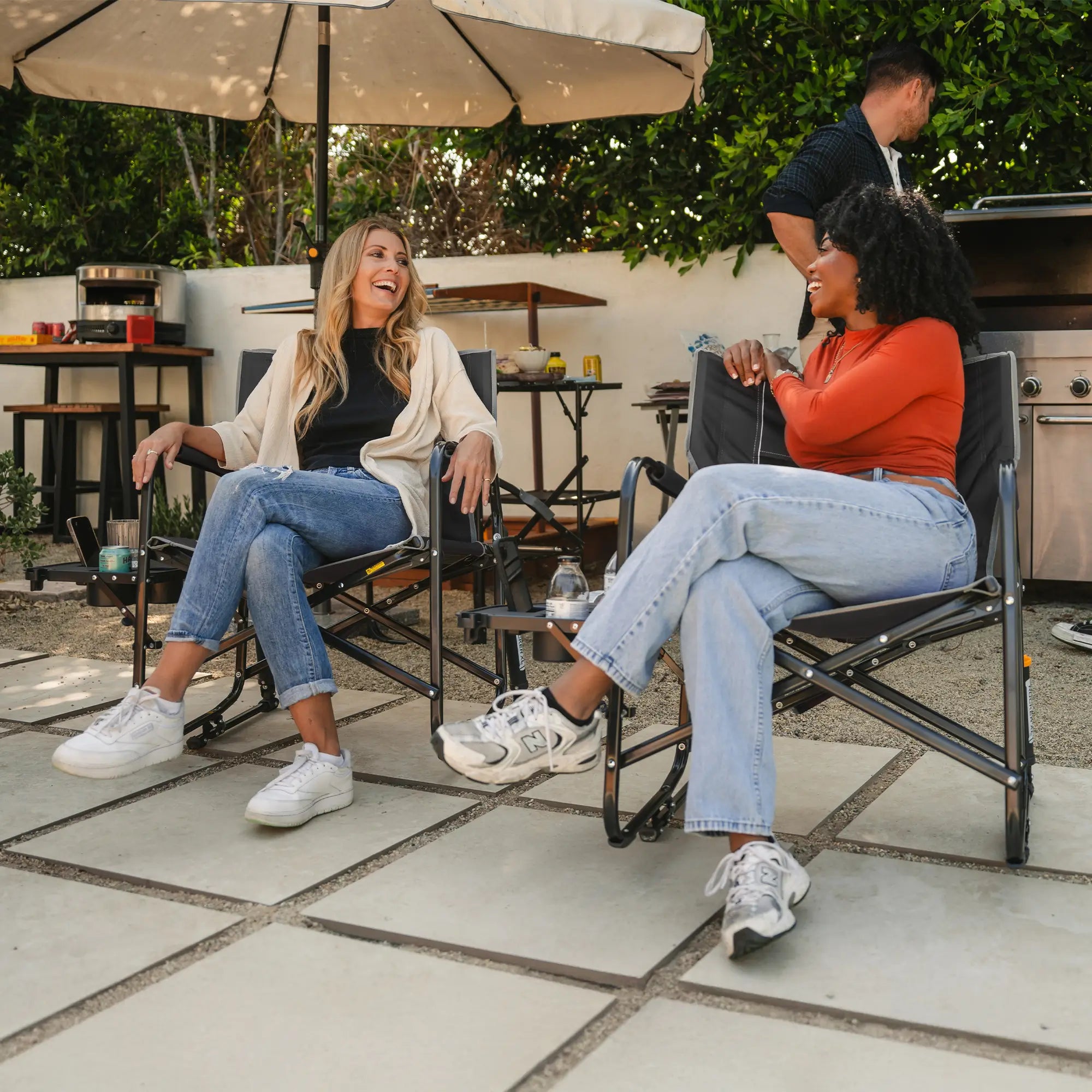 Smooth Motion Freestyle Rocker XL with Side Table - Choice 836 - Freestyle Rocker Portable Outdoor Folding Chair Detail