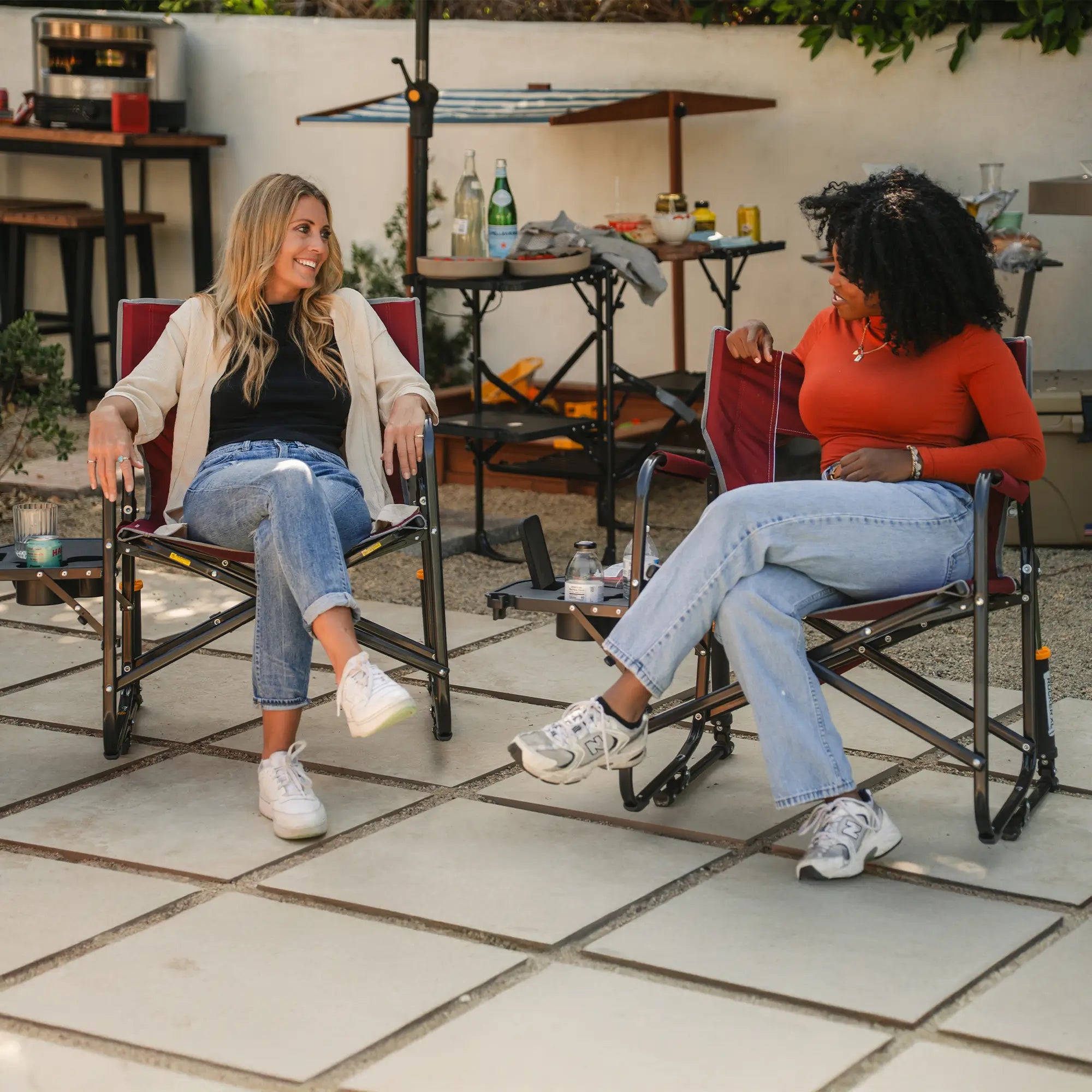 Smooth Motion Freestyle Rocker XL with Side Table - Choice 836 - Freestyle Rocker Portable Outdoor Folding Chair Detail