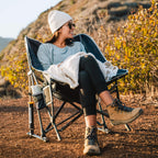 Luxury Camp Pod Rocker - Choice 933 - Heavy-Duty Kickback Rocker with Beverage Holder Detail