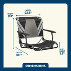 Secure-Hook Big Comfort Stadium Chair with Armrests - Choice 465 - Lightweight Folding Bleacher Chair with Cushioning Detail