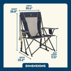 Smooth Motion Comfort Pro Rocker - Choice 375 - Heavy-Duty Kickback Rocker with Beverage Holder Detail