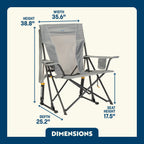 Smooth Motion Comfort Pro Rocker - Choice 375 - Heavy-Duty Kickback Rocker with Beverage Holder Detail