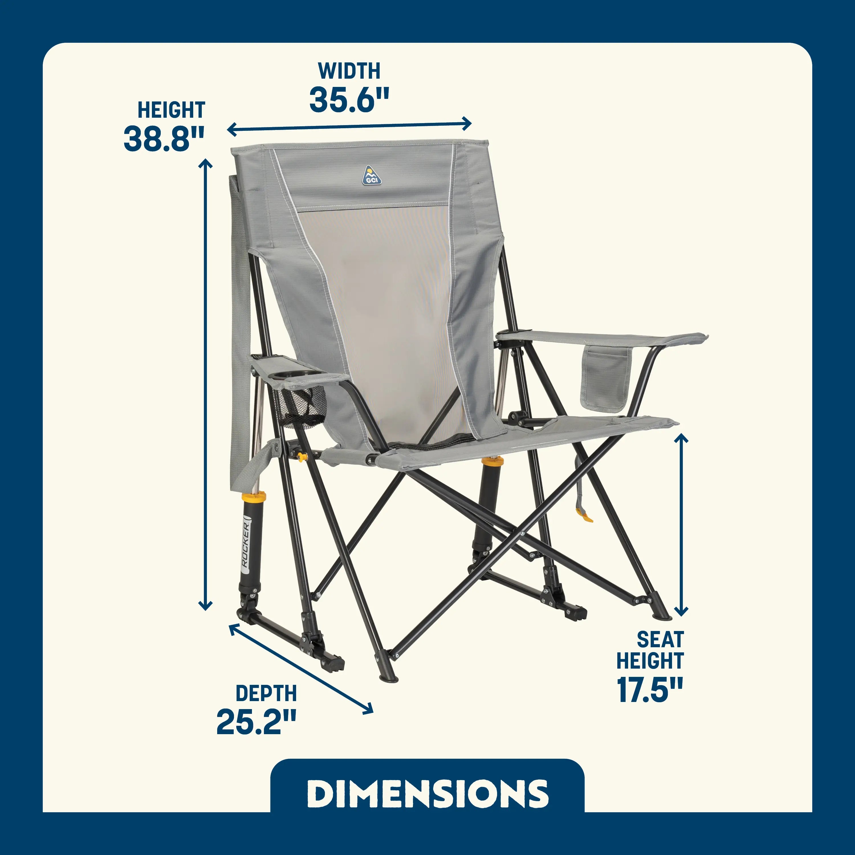 Smooth Motion Comfort Pro Rocker - Choice 375 - Heavy-Duty Kickback Rocker with Beverage Holder Detail