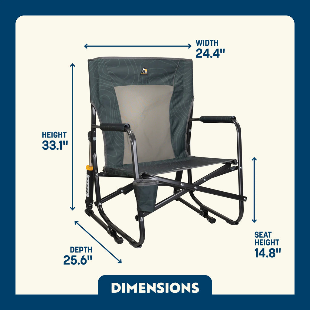 Premium All-Weather FirePit Rocker - Choice 737 - RoadTrip Rocker Smooth Motion Camp Chair Detail