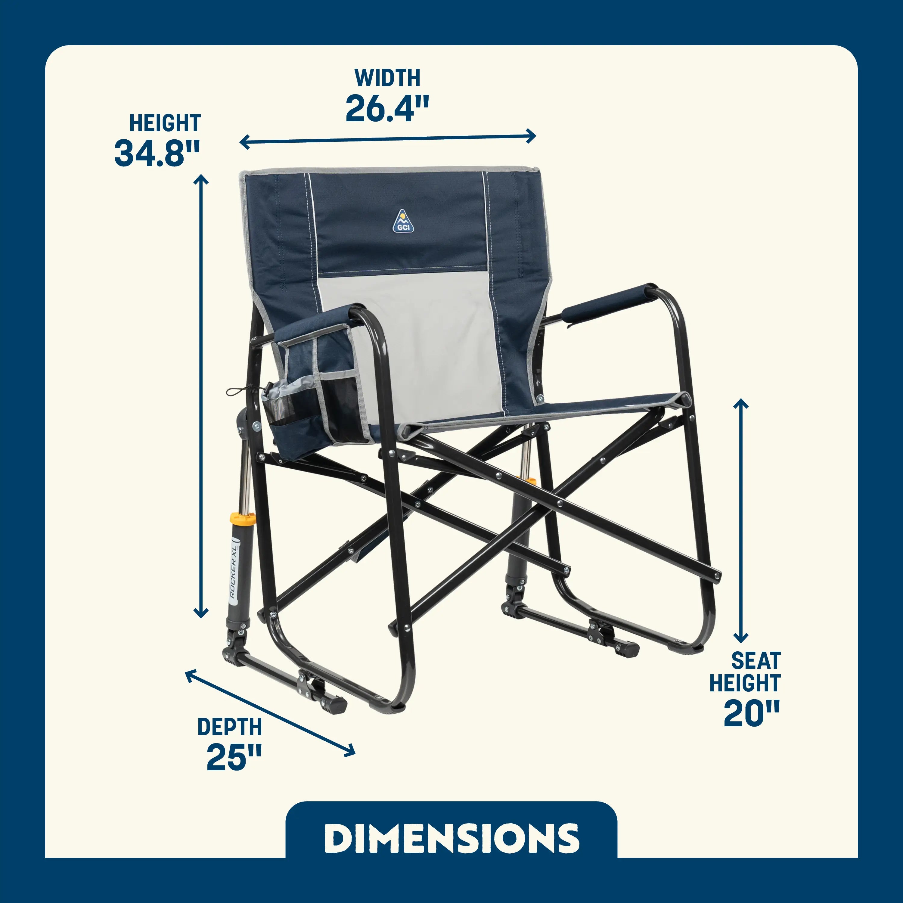 Patented Spring-Action Freestyle Rocker XL - Choice 552 - Freestyle Rocker Portable Outdoor Folding Chair Detail