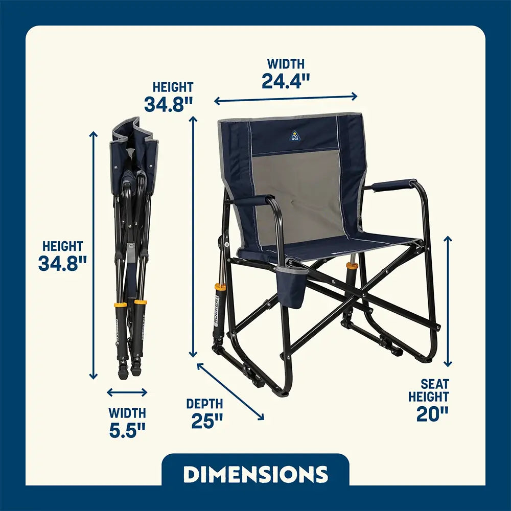 Luxury Camp Freestyle Rocker - Choice 711 - Heavy-Duty Kickback Rocker with Beverage Holder Detail