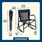 Luxury Camp Freestyle Rocker - Choice 711 - Heavy-Duty Kickback Rocker with Beverage Holder Detail