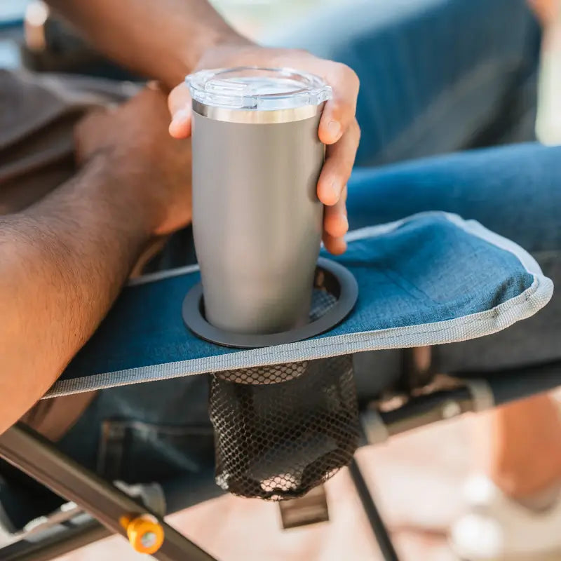Heavy-Duty Freestyle Kickback Rocker - Choice 345 - Heavy-Duty Kickback Rocker with Beverage Holder Detail