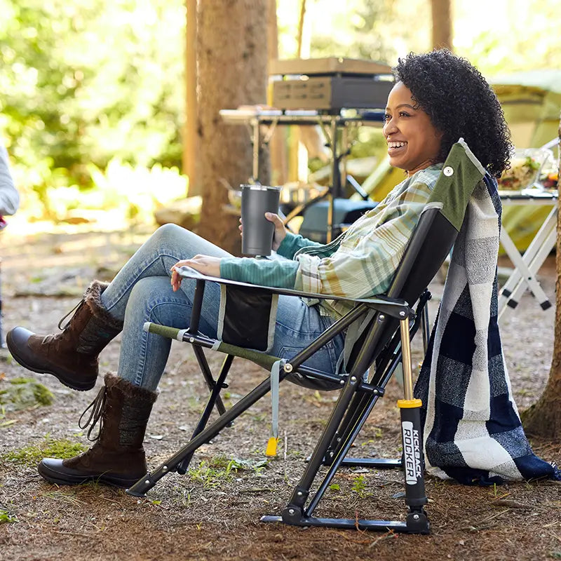 Heavy-Duty Freestyle Kickback Rocker - Choice 345 - Heavy-Duty Kickback Rocker with Beverage Holder Detail
