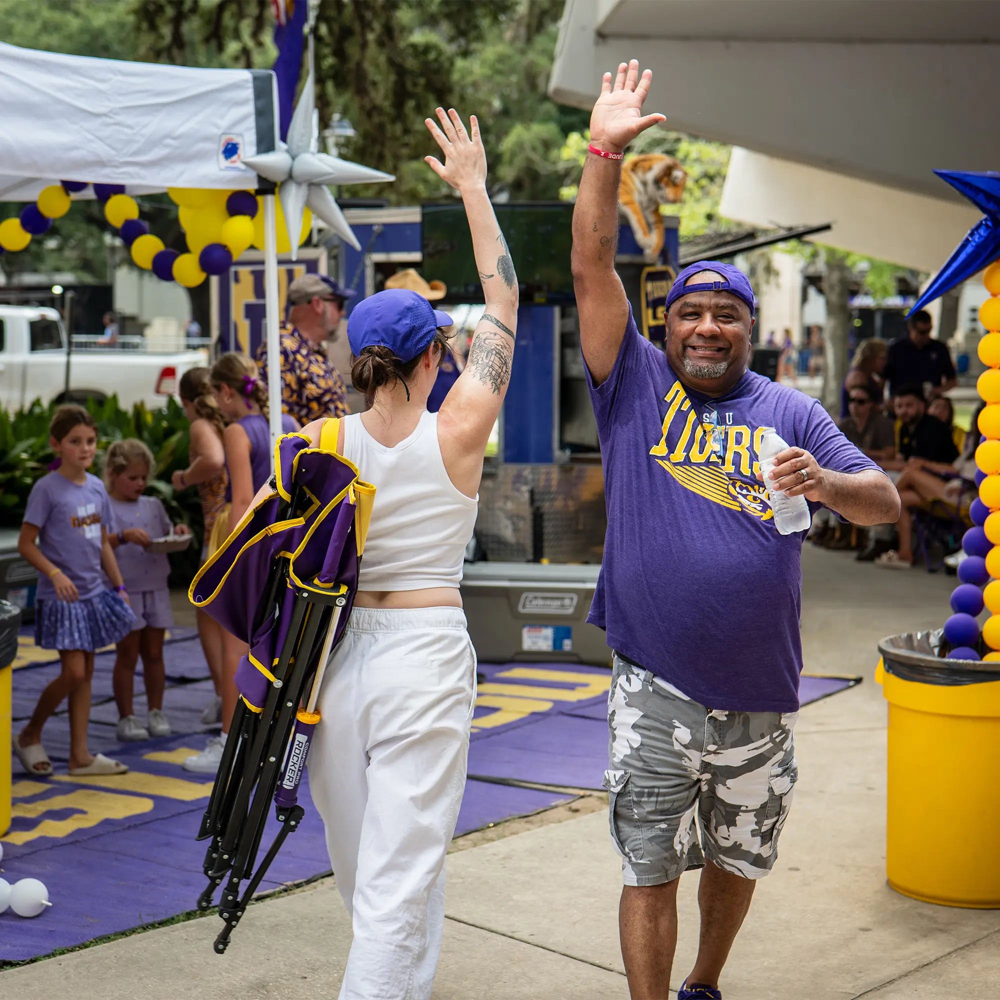 Patented Spring-Action College Comfort Pro Rocker - LSU Tigers - Choice 880 - Freestyle Rocker Portable Outdoor Folding Chair Detail