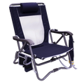 Telescoping Frame Bi-Fold Slim Event Chair - Choice 334 - Space-Saving Micro-Folding Chair for Backpacking - Indigo