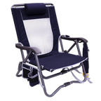 Telescoping Frame Bi-Fold Slim Event Chair - Choice 334 - Space-Saving Micro-Folding Chair for Backpacking - Indigo