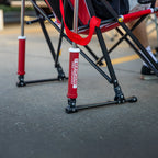 Luxury Camp College Comfort Pro Rocker - Nebraska Cornhuskers - Choice 161 - Heavy-Duty Kickback Rocker with Beverage Holder Detail