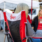 Luxury Camp College Comfort Pro Rocker - Nebraska Cornhuskers - Choice 161 - Heavy-Duty Kickback Rocker with Beverage Holder Detail