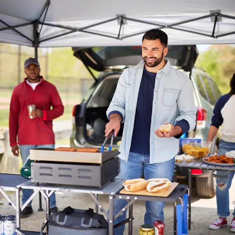 Portable Culinary Slim-Fold Cook Station - Choice 575 - Portable Compact BBQ Grilling Tool Set Detail