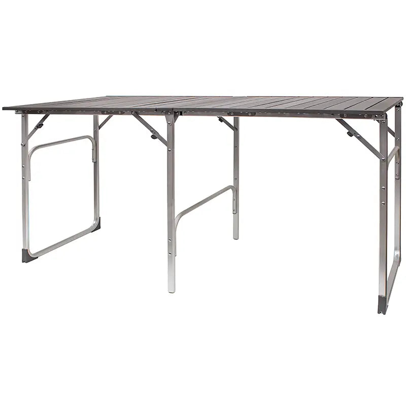 Portable Staging Slim-Fold Table - Choice 196 - Slim-Fold Outdoor Cook Station with Storage Shelves - Default Title