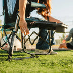 Patented Spring-Action Stowaway Rocker with Side Table - Choice 253 - Freestyle Rocker Portable Outdoor Folding Chair Detail