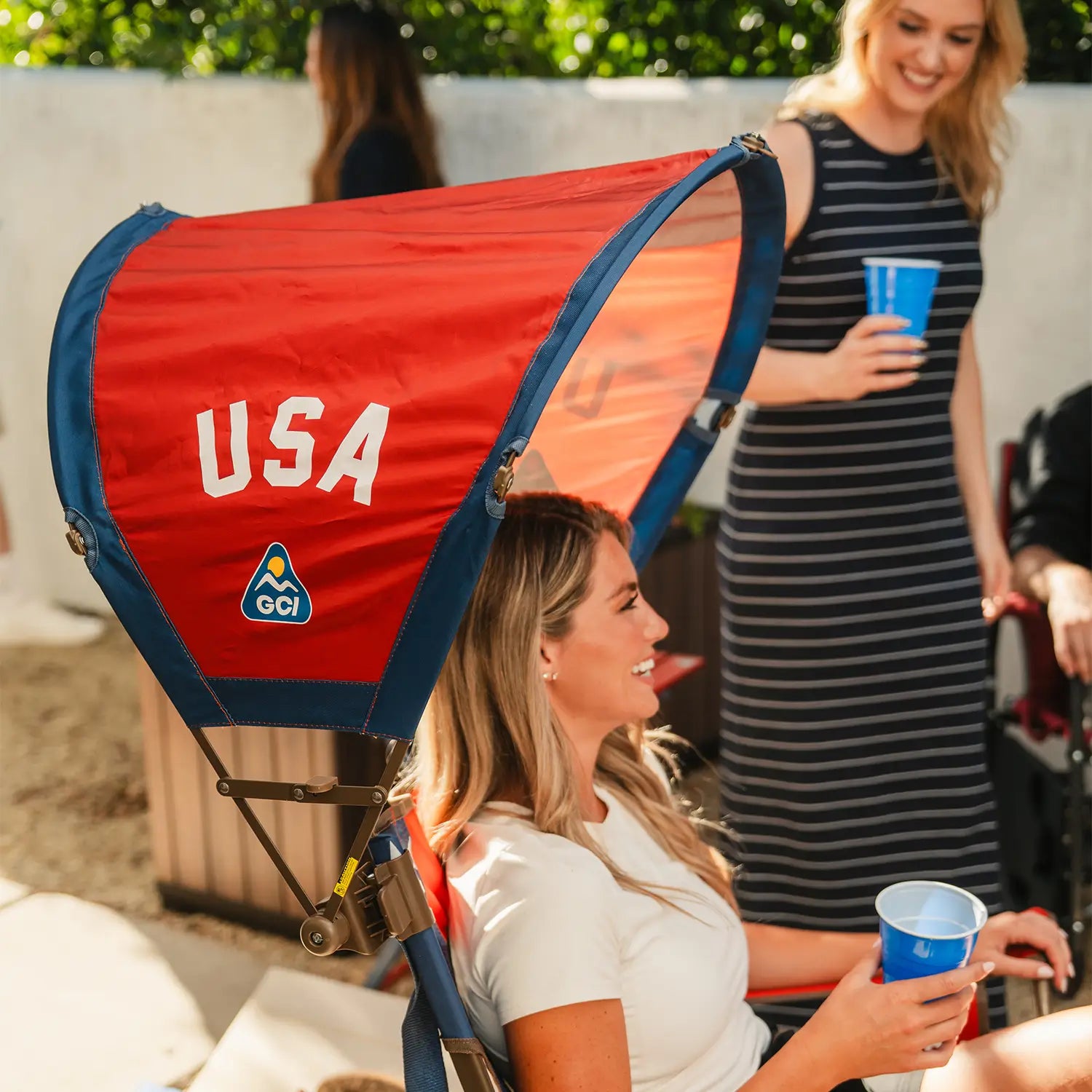 Portable Canopy SunShade Accessory - USA Anniversary Deluxe - Choice 917 - Portable Beach Canopy with Adjustable Shade Angle Detail