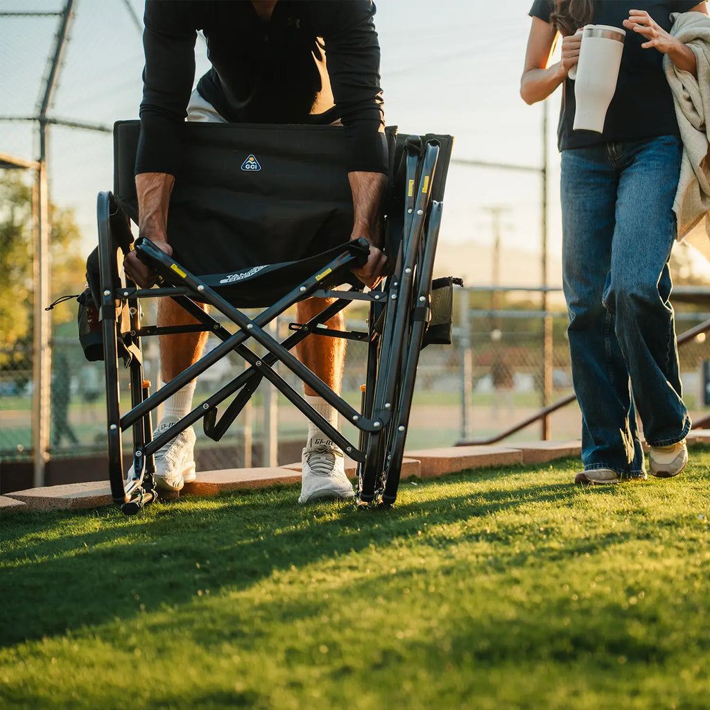 Smooth Motion Tandem Rocker - Choice 227 - Heavy-Duty Kickback Rocker with Beverage Holder Detail