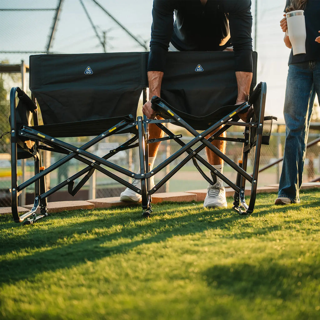 Smooth Motion Tandem Rocker - Choice 227 - Heavy-Duty Kickback Rocker with Beverage Holder Detail