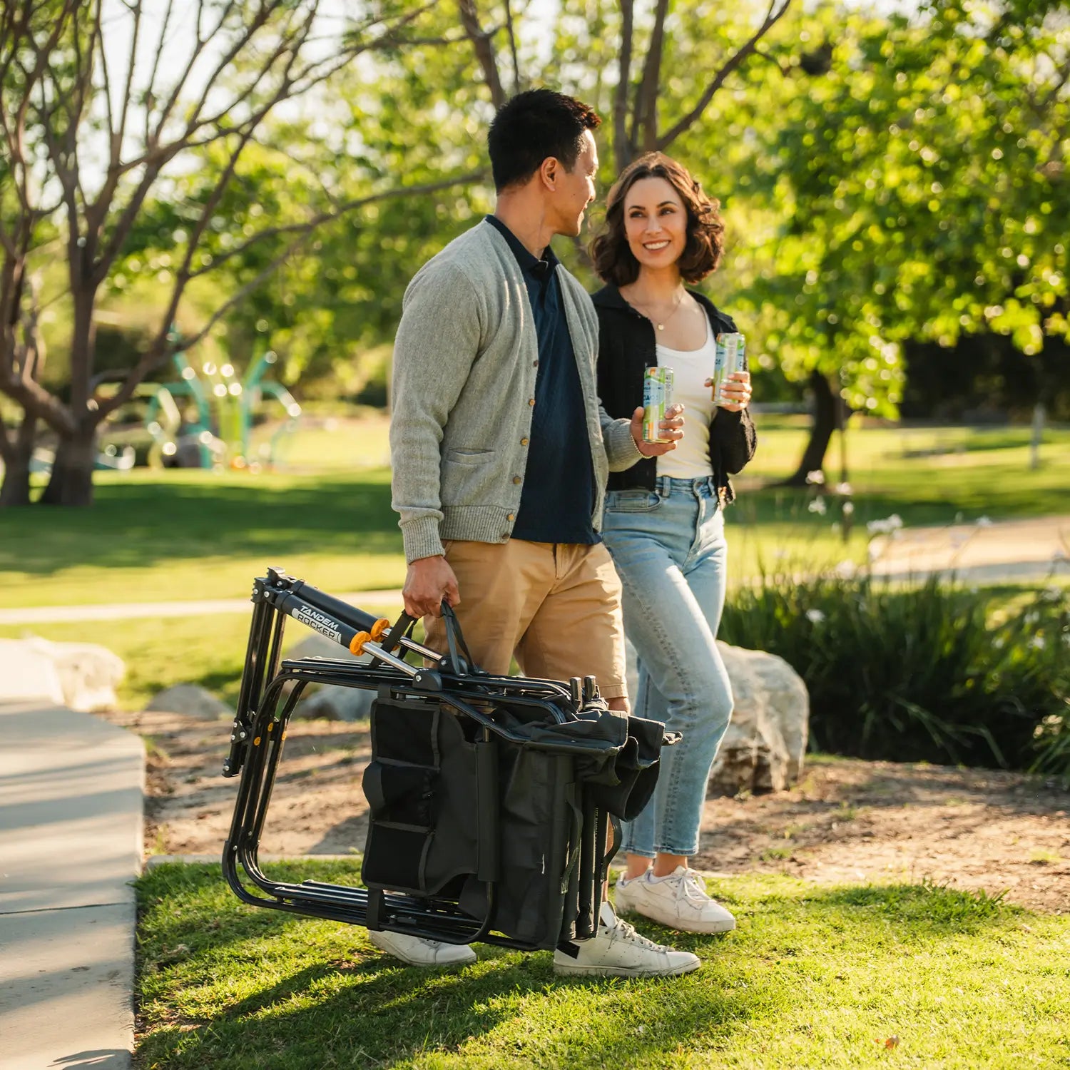 Smooth Motion Tandem Rocker - Choice 227 - Heavy-Duty Kickback Rocker with Beverage Holder Detail