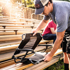 Secure-Hook Big Comfort Stadium Chair with Armrests - Choice 465 - Lightweight Folding Bleacher Chair with Cushioning Detail