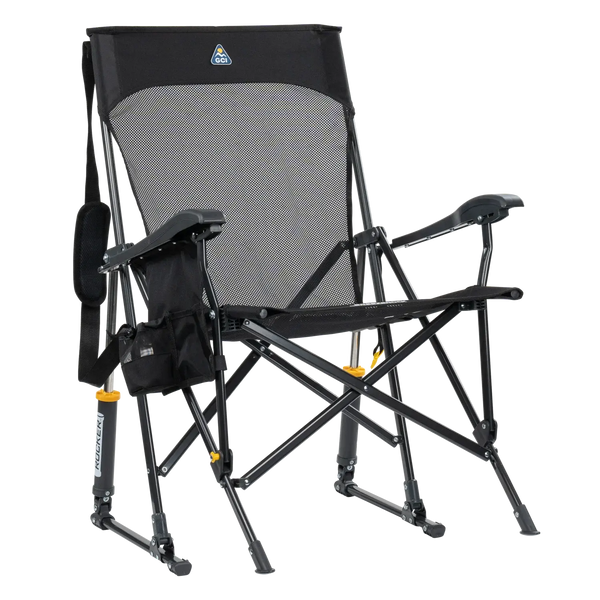 Smooth Motion BreezeRocker - Choice 504 - Patented Spring-Action Rocking Chair for Camping - Black
