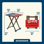 Multi-Functional Cook Compact Camp Table 20 - USA Anniversary Deluxe - Choice 757 - Slim-Fold Outdoor Cook Station with Storage Shelves Detail