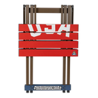 Multi-Functional Cook Compact Camp Table 20 - USA Anniversary Deluxe - Choice 757 - Slim-Fold Outdoor Cook Station with Storage Shelves Detail