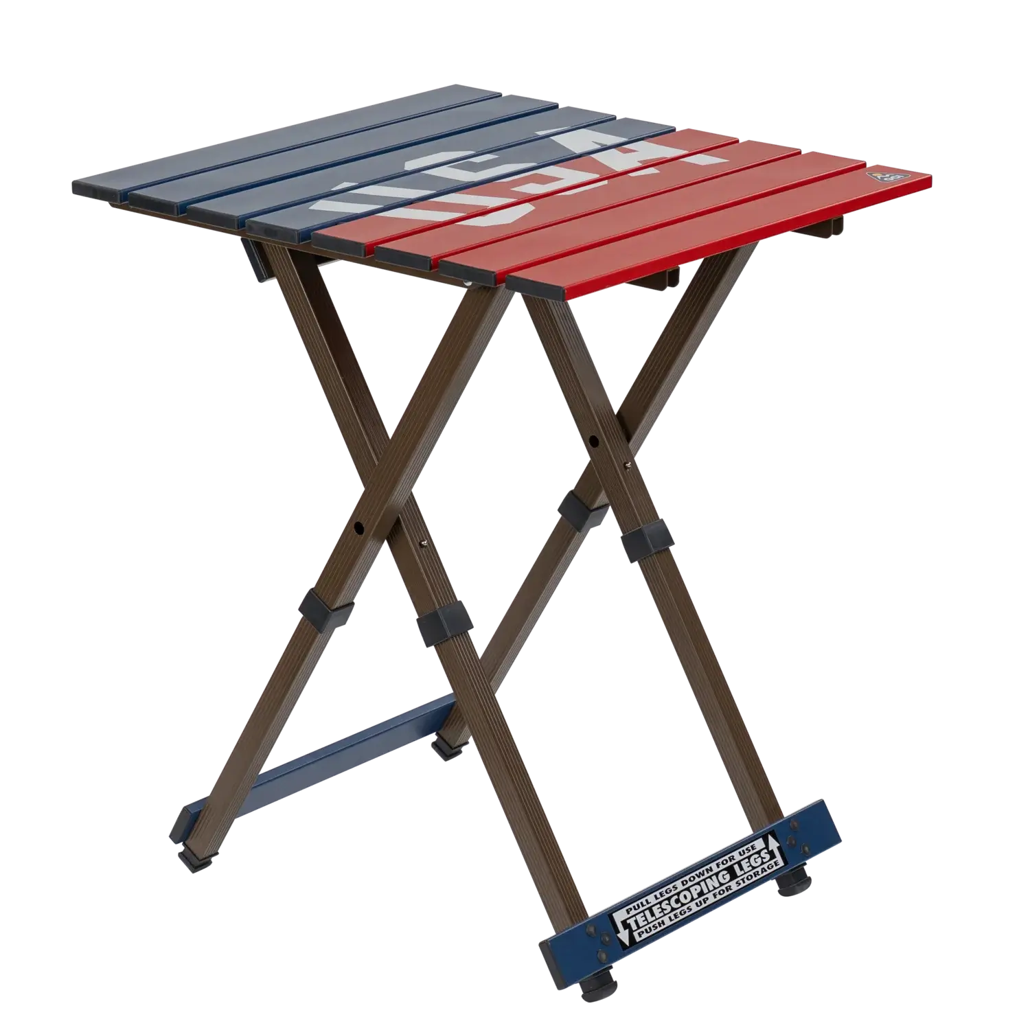 Multi-Functional Cook Compact Camp Table 20 - USA Anniversary Deluxe - Choice 757 - Slim-Fold Outdoor Cook Station with Storage Shelves - Default Title