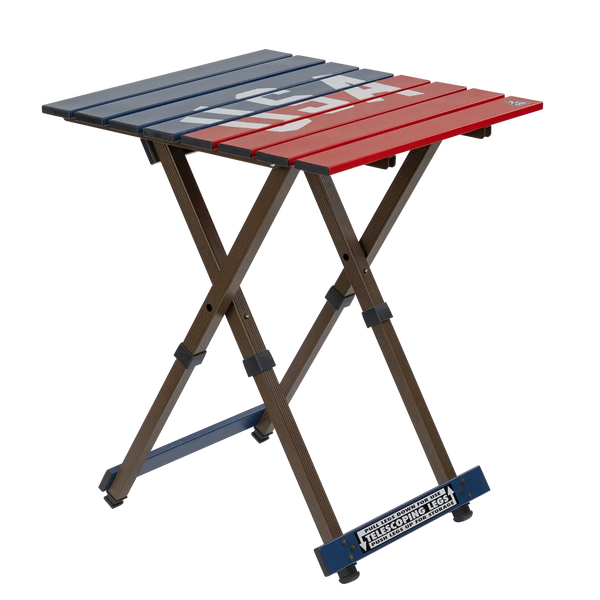 Multi-Functional Cook Compact Camp Table 20 - USA Anniversary Deluxe - Choice 757 - Slim-Fold Outdoor Cook Station with Storage Shelves - Default Title