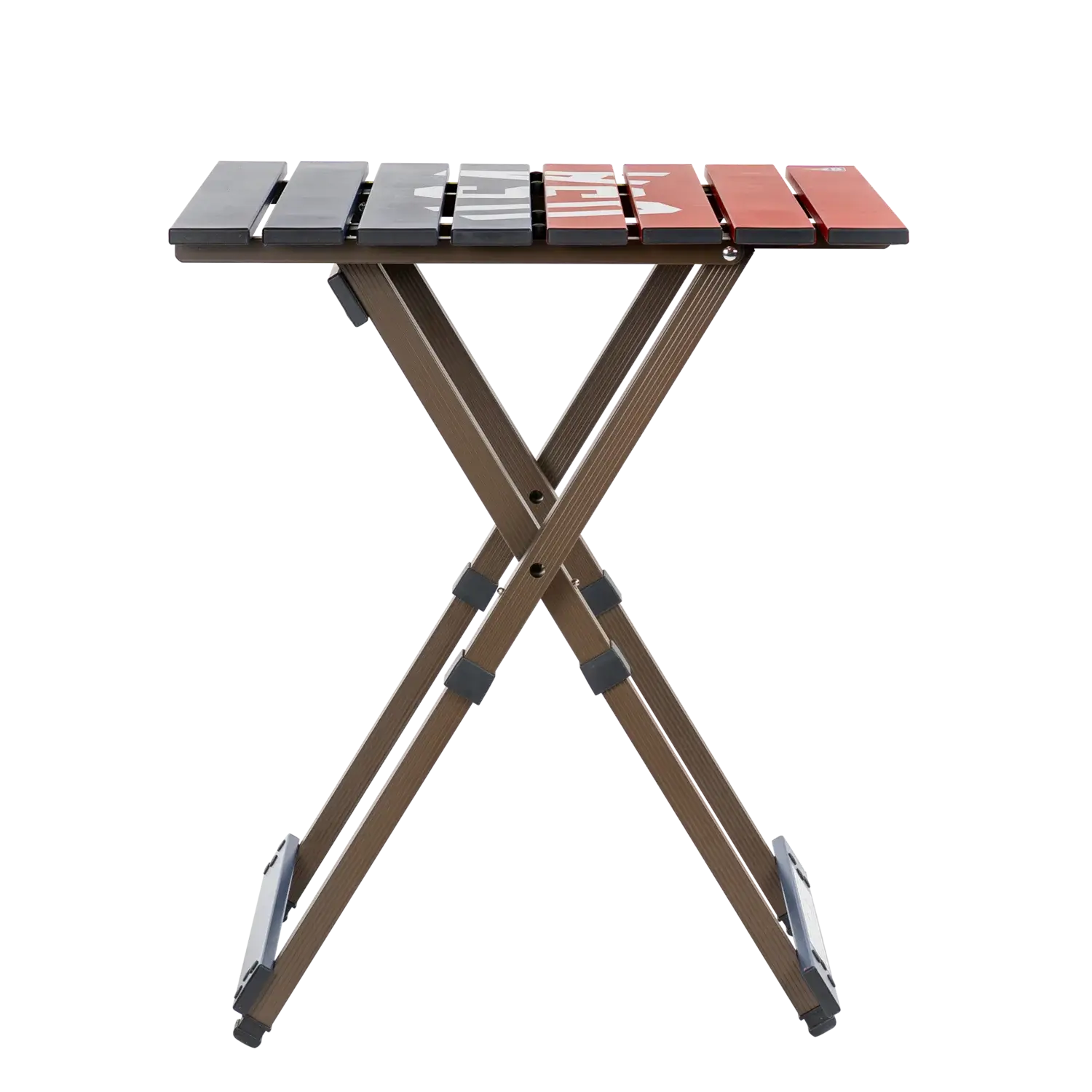Multi-Functional Cook Compact Camp Table 20 - USA Anniversary Deluxe - Choice 757 - Slim-Fold Outdoor Cook Station with Storage Shelves Detail