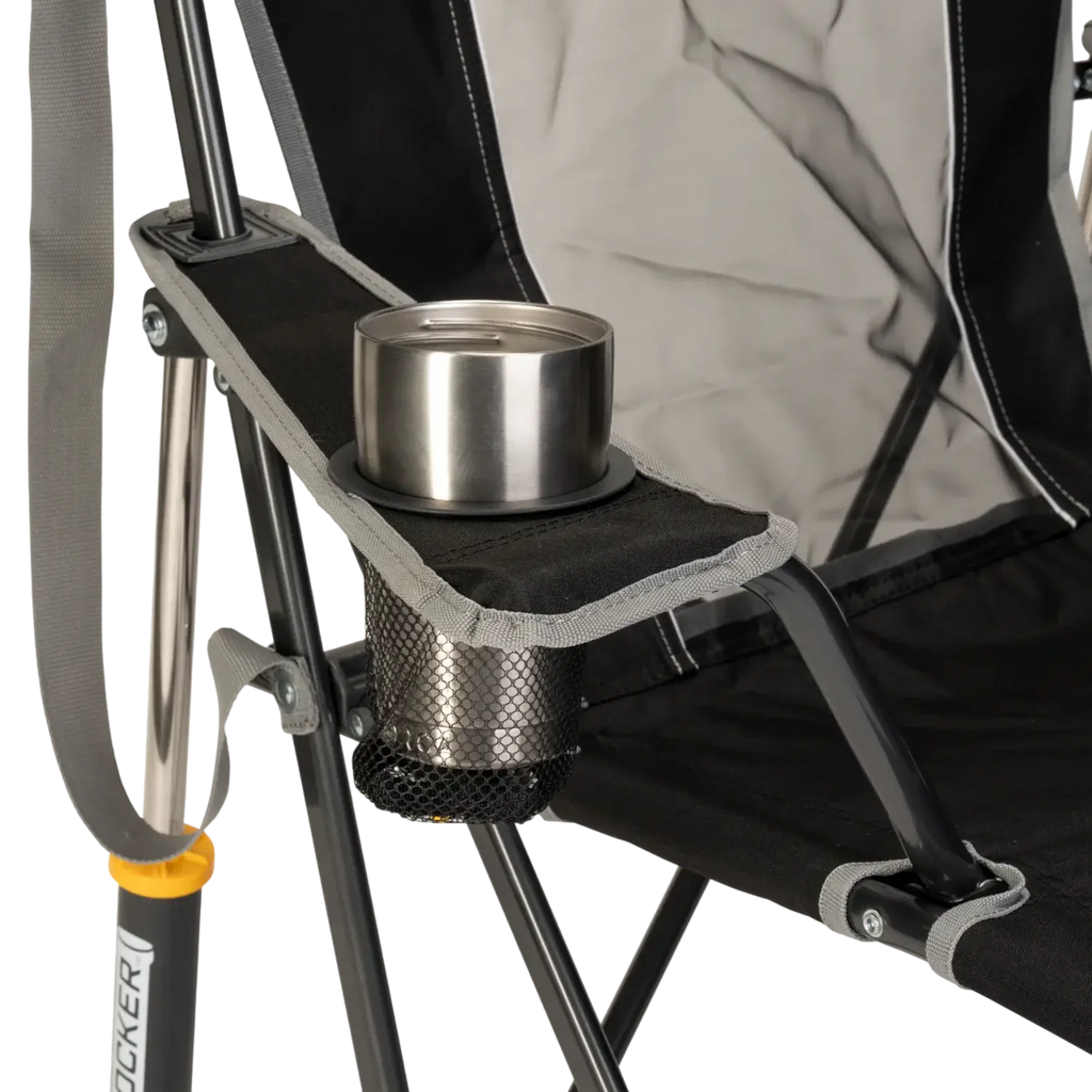 Smooth Motion Comfort Pro Rocker - Choice 375 - Heavy-Duty Kickback Rocker with Beverage Holder Detail