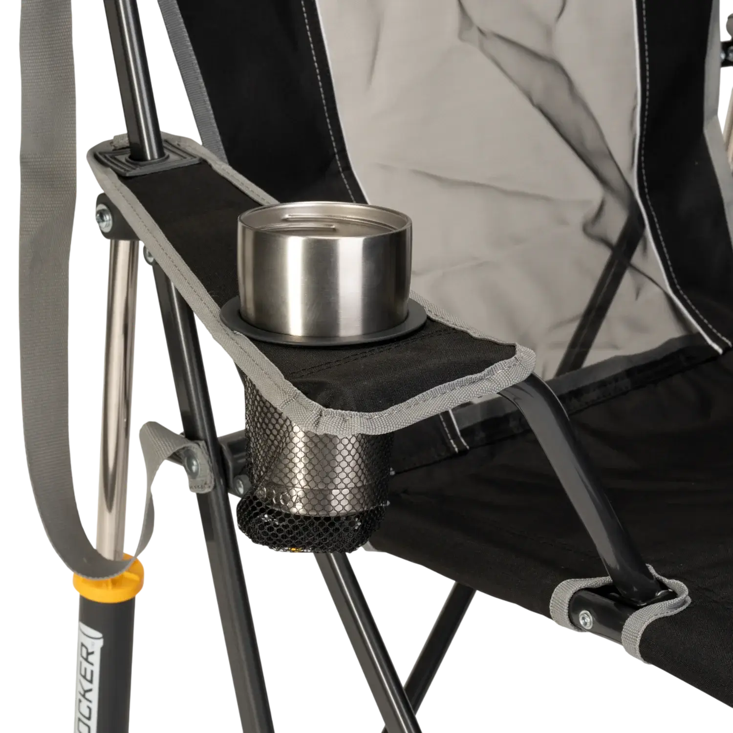 Smooth Motion Comfort Pro Rocker - Choice 375 - Heavy-Duty Kickback Rocker with Beverage Holder Detail