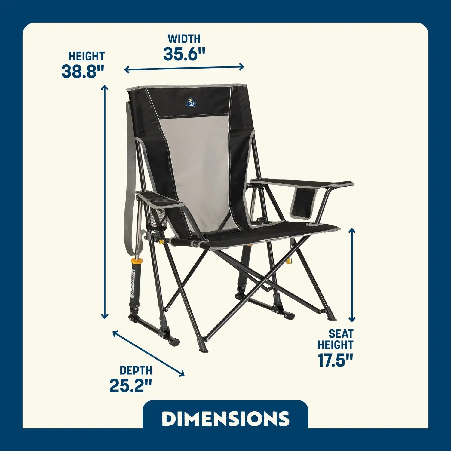 Smooth Motion Comfort Pro Rocker - Choice 375 - Heavy-Duty Kickback Rocker with Beverage Holder Detail