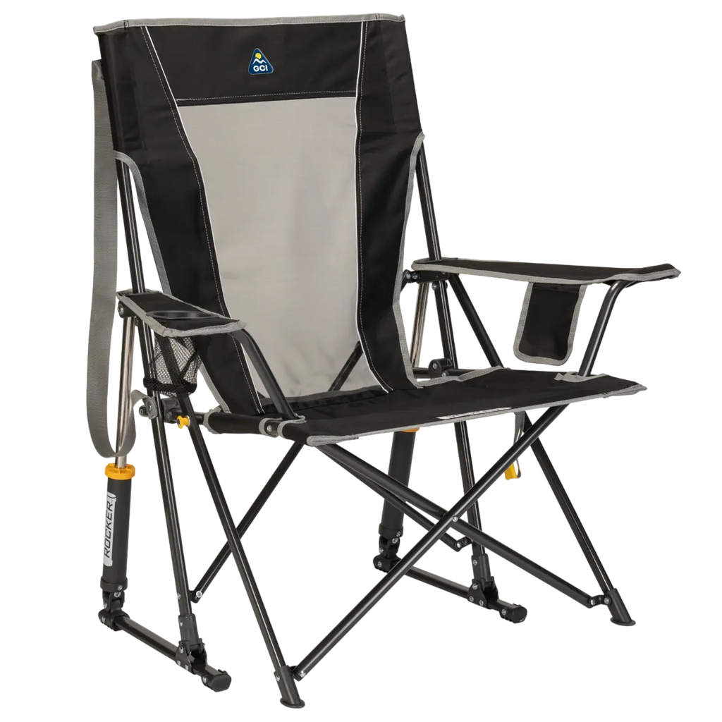 Smooth Motion Comfort Pro Rocker - Choice 375 - Heavy-Duty Kickback Rocker with Beverage Holder - Black