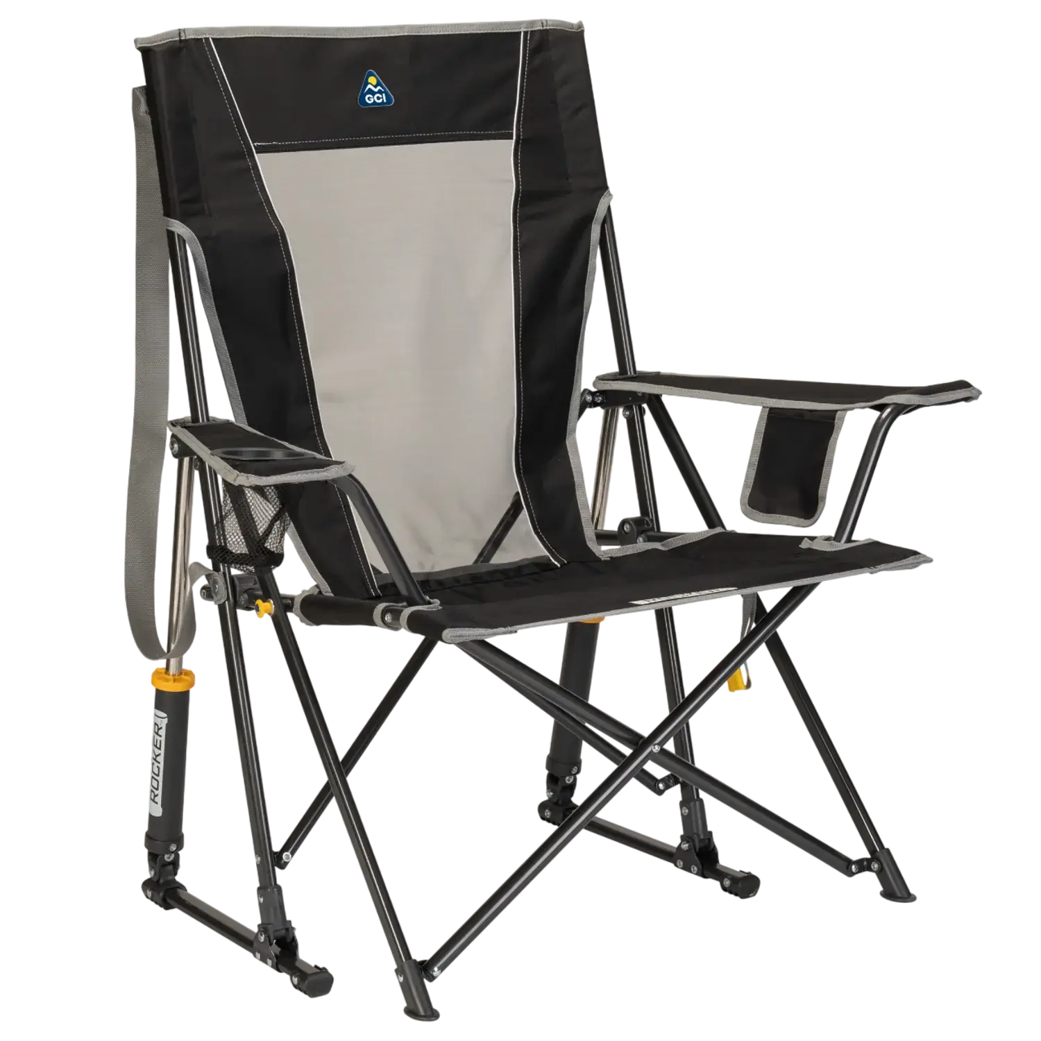 Smooth Motion Comfort Pro Rocker - Choice 375 - Heavy-Duty Kickback Rocker with Beverage Holder - Black