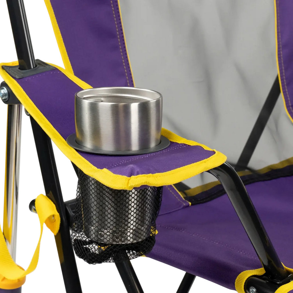 Patented Spring-Action College Comfort Pro Rocker - LSU Tigers - Choice 880 - Freestyle Rocker Portable Outdoor Folding Chair Detail