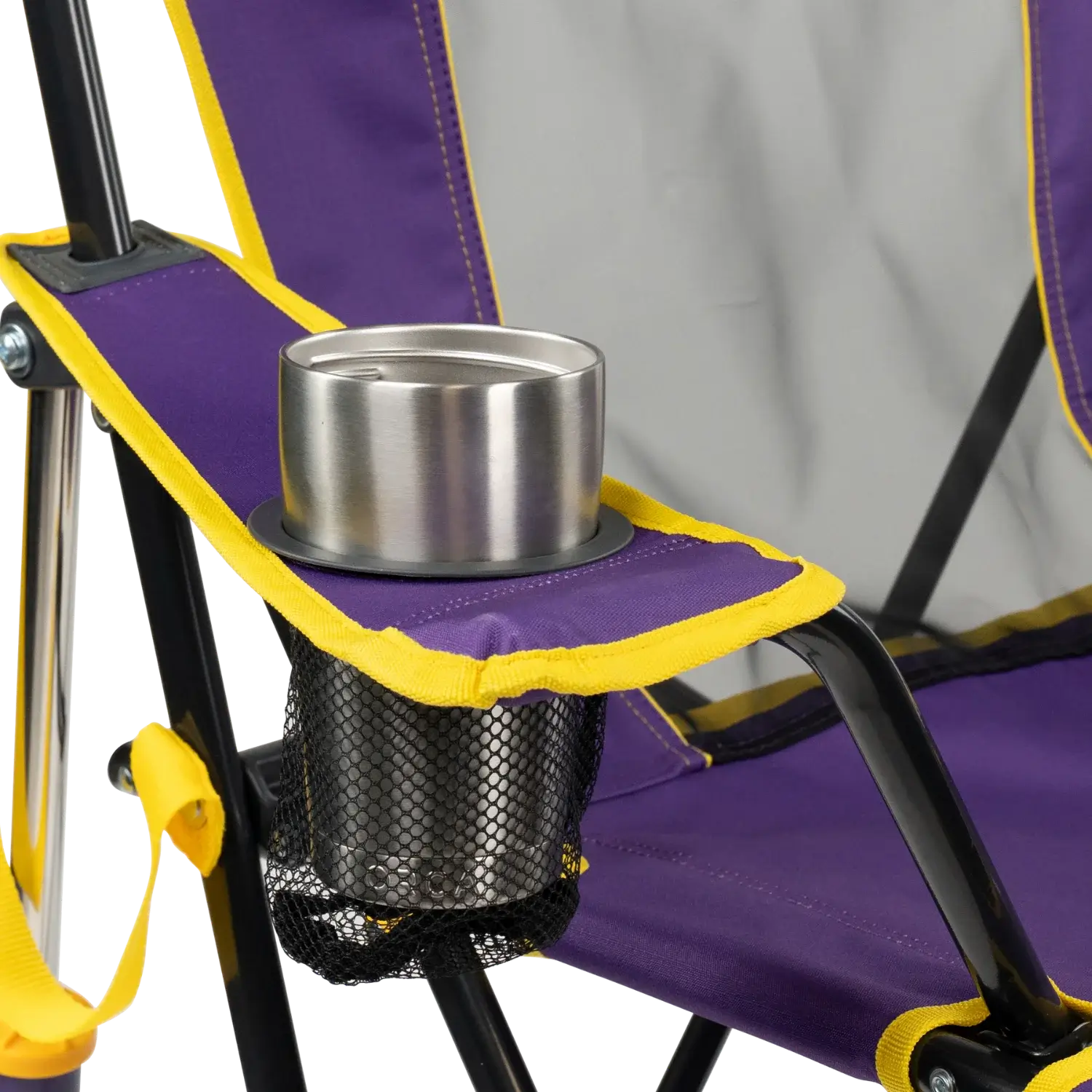 Patented Spring-Action College Comfort Pro Rocker - LSU Tigers - Choice 880 - Freestyle Rocker Portable Outdoor Folding Chair Detail