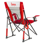 Luxury Camp College Comfort Pro Rocker - Nebraska Cornhuskers - Choice 161 - Heavy-Duty Kickback Rocker with Beverage Holder Detail