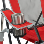 Luxury Camp College Comfort Pro Rocker - Ohio State Buckeyes - Choice 676 - Patented Spring-Action Rocking Chair for Camping Detail